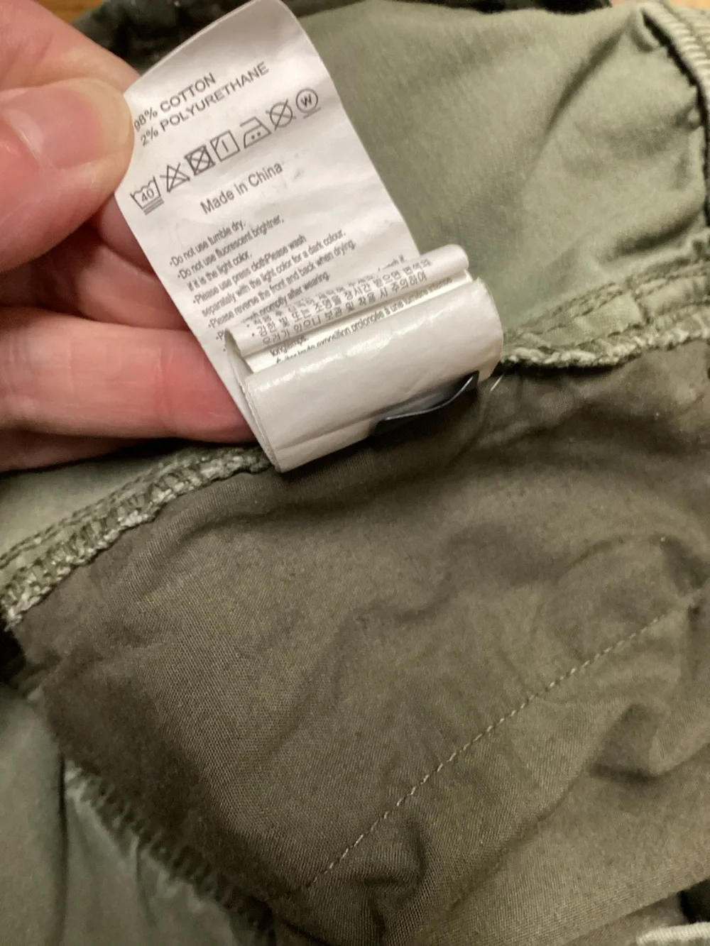 Men's Olive Chino Pants with Built-In Web Belt